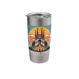 Sagrada Familia Barcelona Spain Souvenir Retro Vintage Sun Stainless Steel Insulated Tumbler