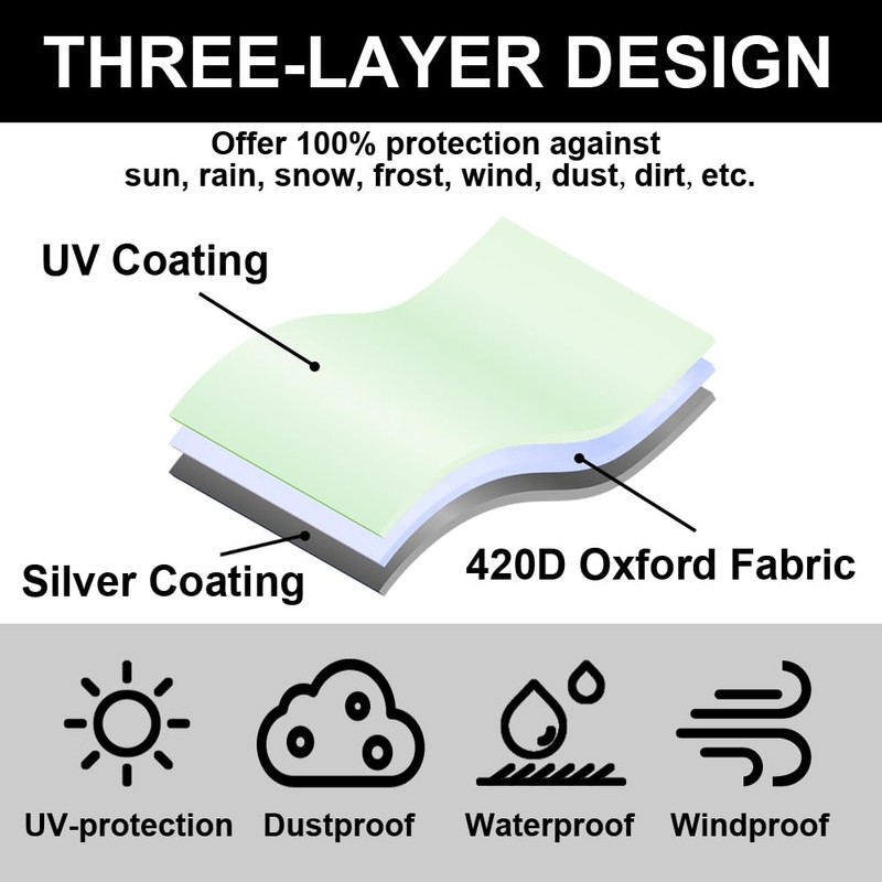 POYEE Umbrella Cover, 420D Waterproof Outdoor Patio Umbrella Cover for