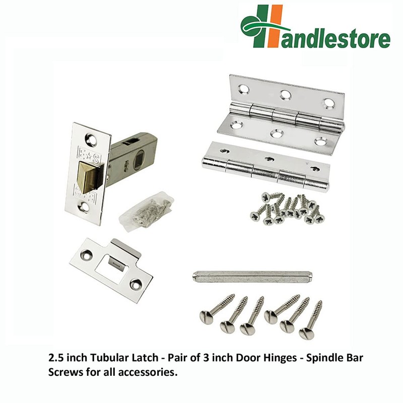 HANDLESTORE Victorian Scroll Latch Door Handle Pack Polished Chrome with