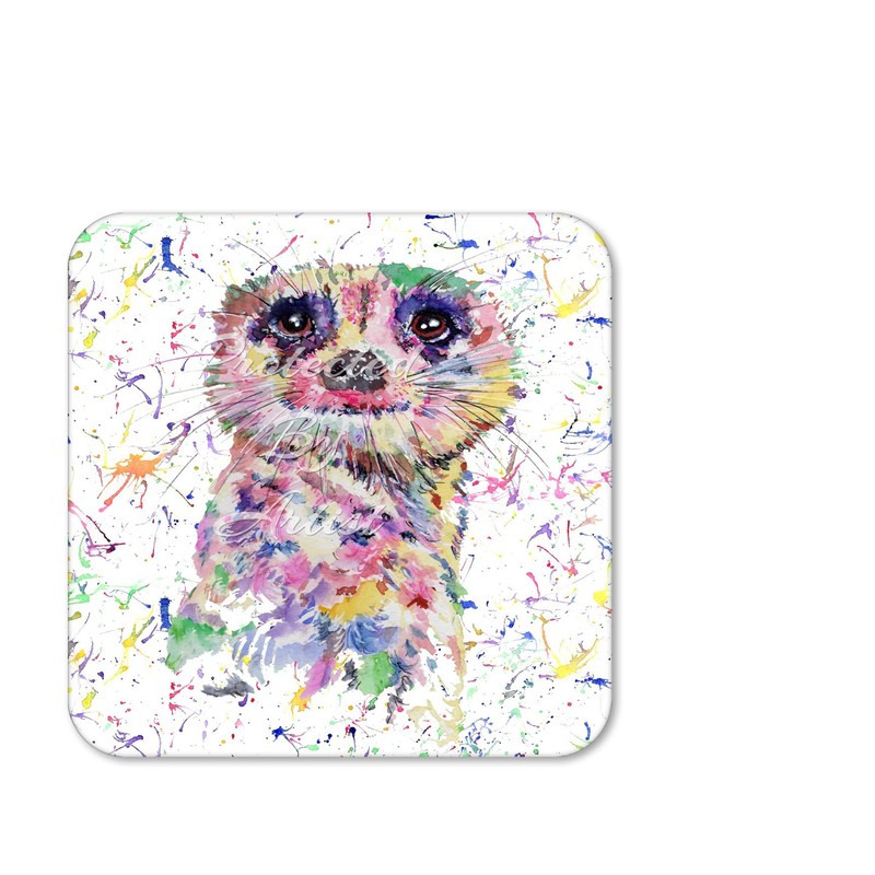 Coaster Meerkat Dessert Wildlife Animals Coasters Watercolour Art Gift Work