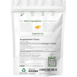 Micro Ingredients Oil of Oregano Softgels 6000mg Per Serving, 150 Count | 2 in 1 Formulated with Black Seed Oil 200mg, 4X Strength Carvacrol & Thymoquinone | Plant Based, Non-GMO & Immune Support
