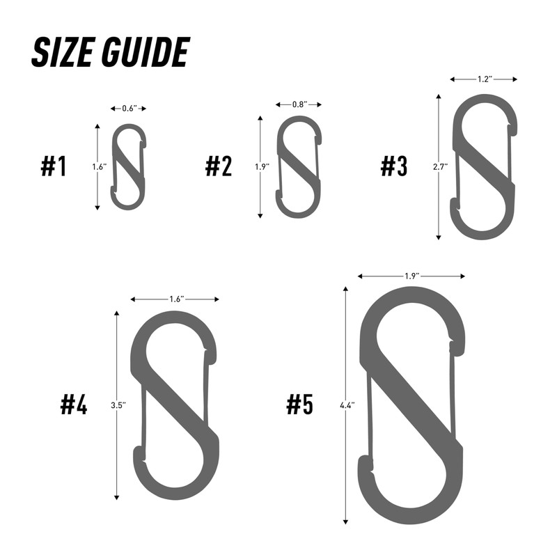 Nite Ize SB1-2PK-01 Size-1 S-Biner, Black, 2-Pack