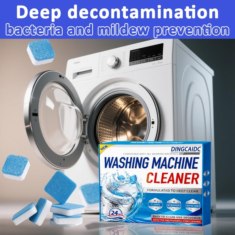 Washing Machine Cleaner, Deep Clean Formula, 24 Pieces, Deodorizes and