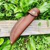 9" long custom handmade leather sheath fits up to 5"—6"