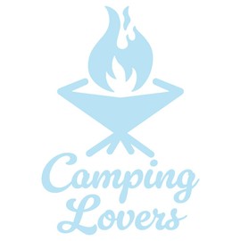 nc-smile Camping Lovers 5.7 x 3.9 inches (145 x 100 mm), Campfire, Water Resistant, Suitable for Outdoor Use (Milky Blue)