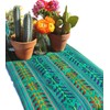 Del Mex Woven Rebozo Style Mexican Table Runner Scarf (Mint