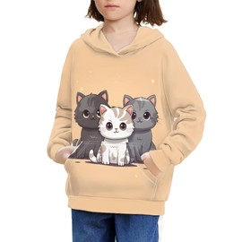 Ystardream Cat Hoodie for Girls Kawaii Sweatshirts for Teen Girls Hoodies Size 11 Cropped Sweatshirts Big Girls' Cropped Hoodie Kawaii Clothes Suitable for Lounging at Home or Just Casual Daily