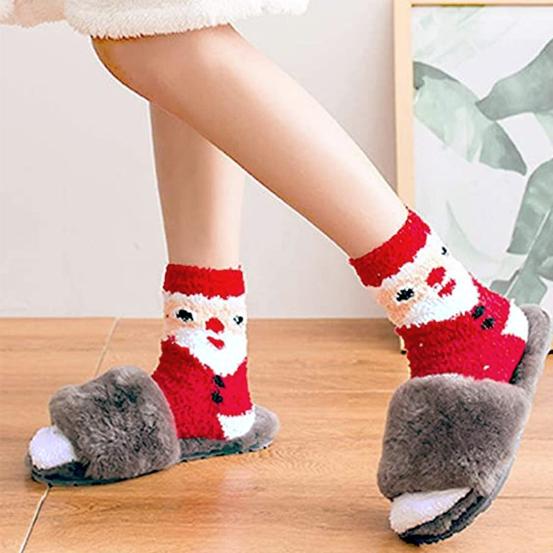 TaimeiMao Christmas Socks 6 Pairs, Christmas Socks Women, Fluffy, Cuddly