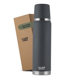 Campo Libre. Jaco Thermos Flask 1 L, 750 ml, 500 ml, Thermos with Cup, Keeps Drinks Hot for Min. 24 Hours, Insulated Jug with Double-Walled Insulation, 100% Leakproof, Recycled Stainless Steel