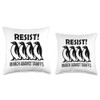 Penguins Against Tariffs Resist Funny Penguin Tariff Protest Throw Pillow