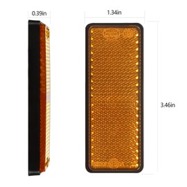 Yinaolan 10 Pack Yellow Self Adhesive Rectangle Reflectors, E11 Approval Road Safety Stick-on Rear Reflectors for Trailer Caravan Truck Lorry or Agricultural Machines