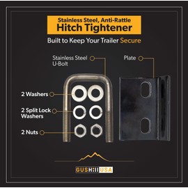 GusHill USA GH22327 Heavy-Duty Stainless Steel Hitch Tightener, Fits 1 1/4" and 2" receivers