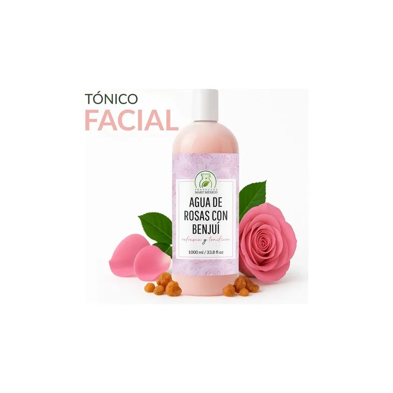Productos Mart Agua de Rosas con Benjuí 1L Tónico Facial