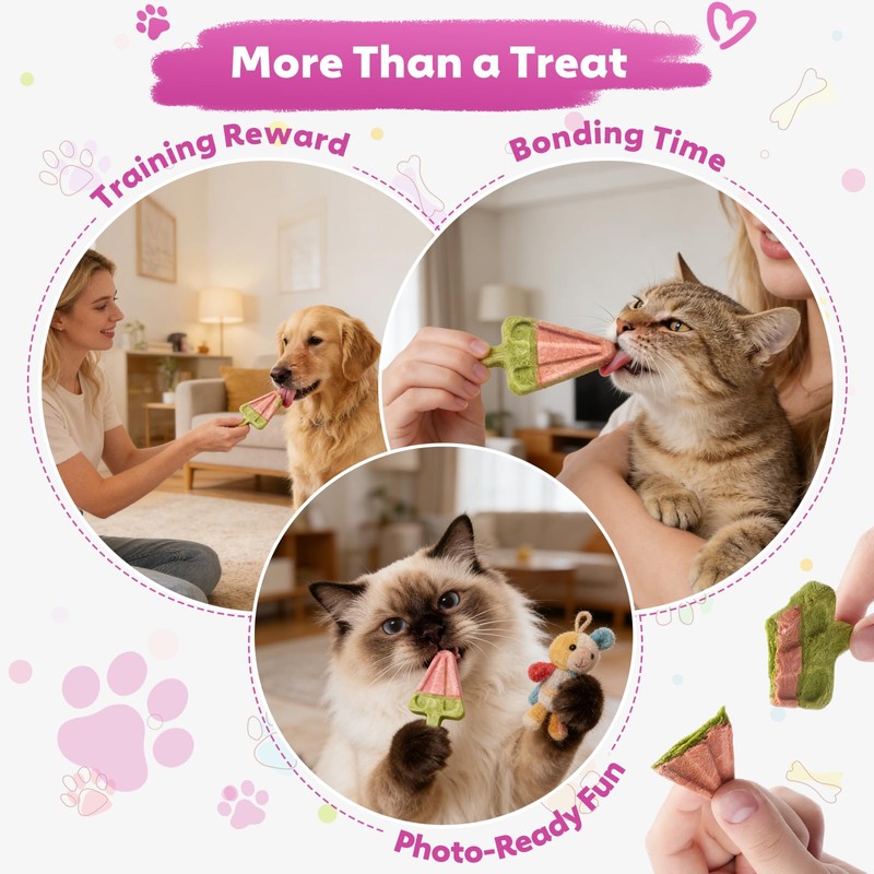 Whiskopia Freeze-Dried Dog & Cat Treats with Watermelon Shapes, Interactive