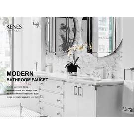 KENES Single Handle Bathroom Sink Faucet, Brushed Nickel Vanity Faucet for Bathroom Sink, with Pop Up Drain Stopper & Water Supply Lines LJ-9031