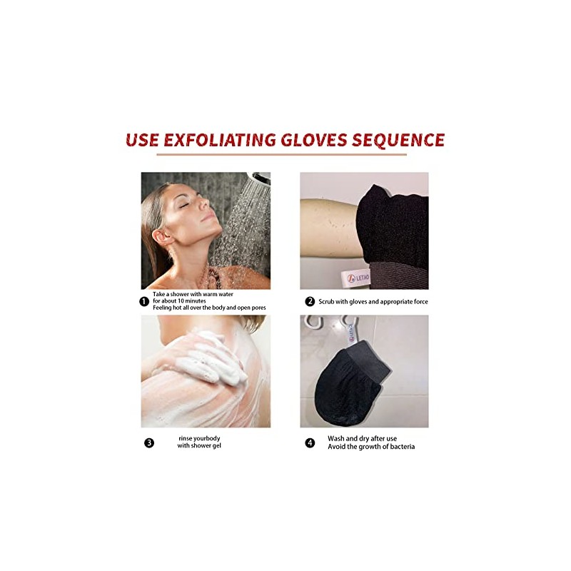 2 pack Exfoliating glove - body scrubber - ​for deep