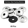Biaungdo 60 Pcs 1/4" x 1" Neoprene Washers, Stainless Steel