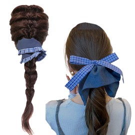 YiYiLai 2-Piece Set Volume Scrunchie Extra Large Hair Elastic Hair Accessories, Stylish, Adult, Hair Clip, Ladies, Hair Ornament, Type B, Cotton Blend, Navy Blue