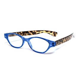 Calabria R544S Oval Reading Glasses +2.75 Blue Tortoise Women Single Power Reader Trendy Chic Cute Fashion Ladies Eyeglasses