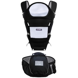 ZOMEE Baby Carrier with Hip Seat - Ergonomic Baby Hip Carrier with Adjustable Straps and Head Rest - Breathable- Newborn to Toddler with Pockets - Kangaroo Baby Carrier