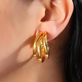 Juego de 6 aretes de aro acrlicos para mujer, clsico, multicolor, resina geomtrica, metal, declaracin de moda, minimalista, joyera de fiesta, regalos