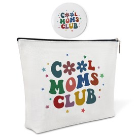 Yiqhpy Canvas Makeup Bag with Mirror,Cool Moms Club Purse Zipper Cosmetic Bag,Travel Makeup Pouch,Makeup Bag for Purse,Birthday Gift,Appreciation Gift for Mom,Women,Friend,Sister,Coworker,23