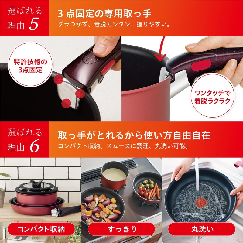 Tefal L43730 Single-Handed Pot with Removable Handle, 7.9 inches (20