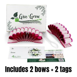 Eco-Friendly Plantable Bows for Gifts - Daisy Flowers - 2 Pink Gift Bows with 3 Feet of Organic Non-GMO Seed Tape - Gift for Gardeners - Completely Recyclable and Sustainable Design
