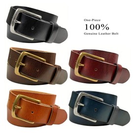 BS040-CX160 Morgan Genuine Full Grain One-Piece 100% Genuine Leather Belt Casual Belt1-1/2"(38mm) Wide (Brown, 36)