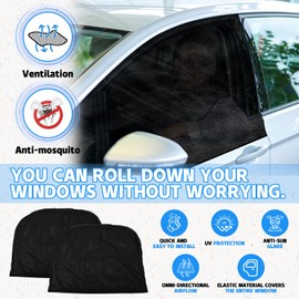 2 Stück Sonnenschutz Auto, Mesh-Fensterabdeckung für Seitenfenster-Bildschirm Dehnbar Atmungsaktiv für die meisten SUVs