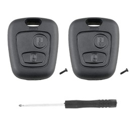 SLshiBo Set of 2 Car Key Shell Peugeot 2 Buttons Remote Control Peugeot Replacement Key Compatible with Peugeot 107 207 307 Keys and Citroen C1 C2 C3 Keys