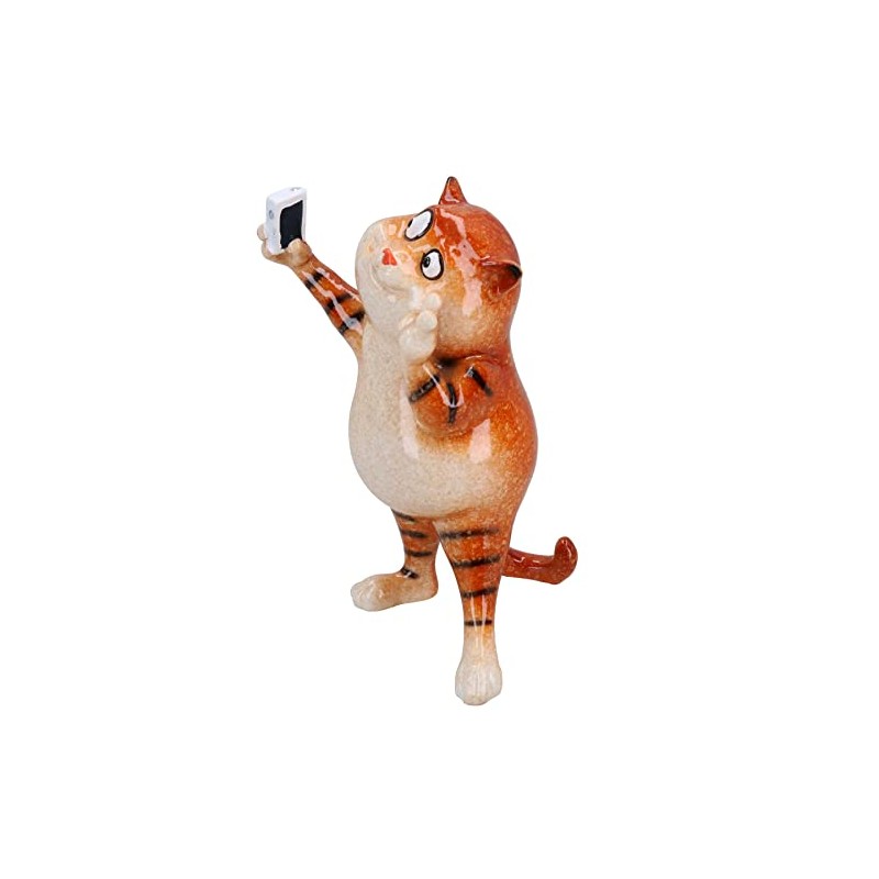 AB Tools Ginger Fat Taking Cat Selfie Picture Ornament Statue