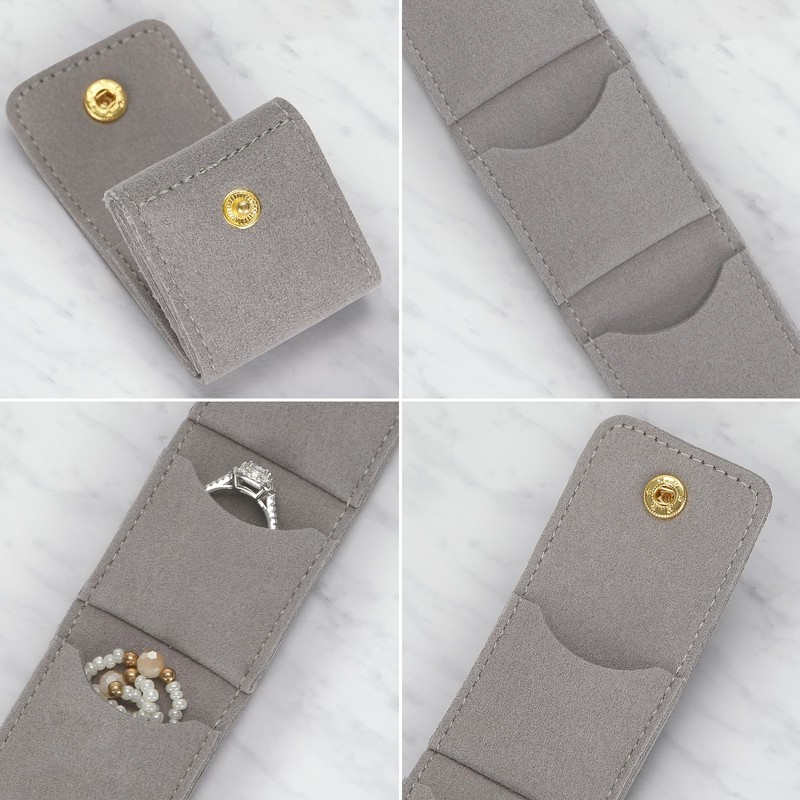 KUKUVR Mini Travel Jewelry Organizer Bag (Grey)