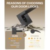 Amerdeco 4 Pack Matte Black Privacy Door Handles, Black Door
