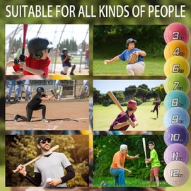 GKK Weighted Baseballs Set of 9, 3-12 OZ PloyLeather Balls for Hitting/Throwing/Batting,Practice Baseballs for All Skill Levels