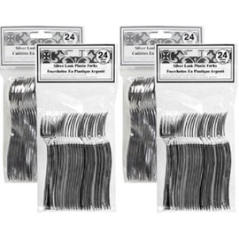 Mini Silver Forks and Mini Silver Spoons, 48 each (96 Pieces)