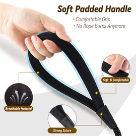 lynxking Check Cord Dog Leash Long Lead Training Tracking Line Comfortable Handle Heavy Duty Puppy Rope 10ft 15ft 30ft 50ft for Small Medium Large Dog Black