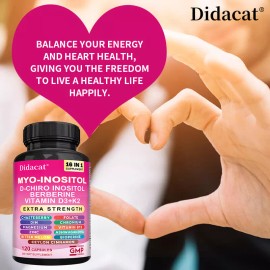 Zoyava Myo-Inositol Supplement with Berberine, D-Chiro Inositol, Folate & More - 120 Capsules