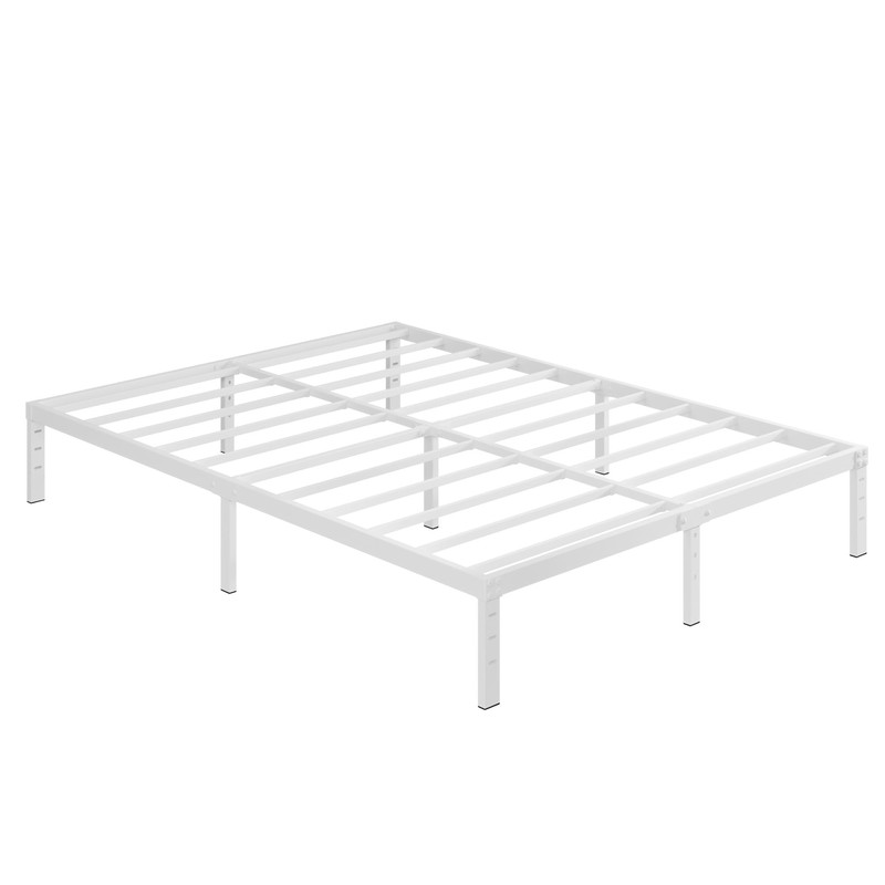 Cieemine 12 Inch White Full Size Bed Frame, Heavy Duty