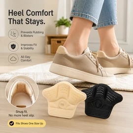 4-Pack Heel Cushion Inserts for Loose Shoes – Soft Fabric Heel Pads for Sneakers, Heels & Daily Footwear