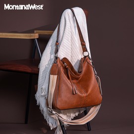 Montana West Hobo Bag for Women Designer Purses and Handbags Tote Shoulder Bags with Guitar Strap,MWC-128ABR