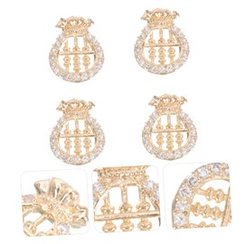 Healeved 4pcs Shiny Nail Adornments for Girls Dazzling Manicure Decor Accessories for Home Use Zirconia Nail Gems for Stylish Decoration