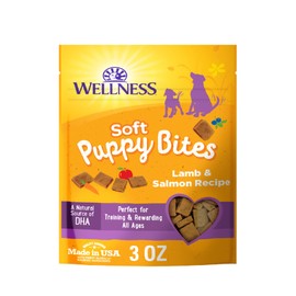 Wellness Puppy Treats, Natural, Training Treat, Grain Free, Soft Lamb & Salmon (3 Ounce Bag)