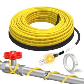 YeloDeer 18 Ft Pipe Heat Cable for Water Pipe Freeze Protection, Self-Regulating Heat Tape for Metal and Plastic Pipes, Anti-Freeze Pipe Heating Trace System 6W/Ft 120V
