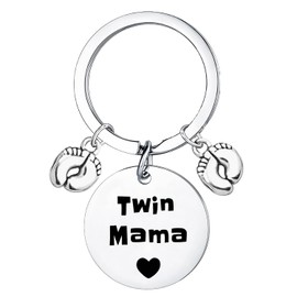 Ghloyza Twin Mama Keyring Pregnancy Gifts for Mum Gifts Mother's Day Gifts for Mum Birthday Gift Ideal Twin Mama Present