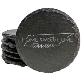 Tennessee Home Sweet Home Coasters - Round Slate - set of 6