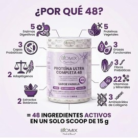 Proteína Vegana Ultra Completa 48 Ingredientes Activos, Sin Gluten, 5 Proteínas Vegetales, Vitaminas, Minerales, Probióticos, Adaptógenos, Mct, Sin Az