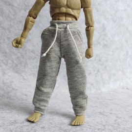 1/12 Scale Action Figure Sweat Pants Clothing for 1:12 6inch Male Action Figure Doll (Gray)