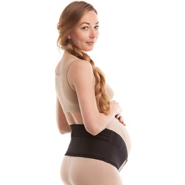 GABRIALLA Breathable Cotton Lined Maternity Support Belt, Helps Prevent Stretchmarks & Relieve Lower Back Pain, Best Pregnancy Belly Support Band, Made in USA, MS-96i Black X-Large