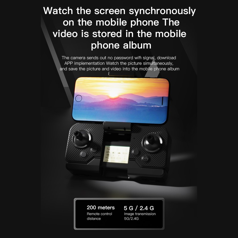 GPS Remote Control Drone with Camera 4K Dual Camera Obstacle
